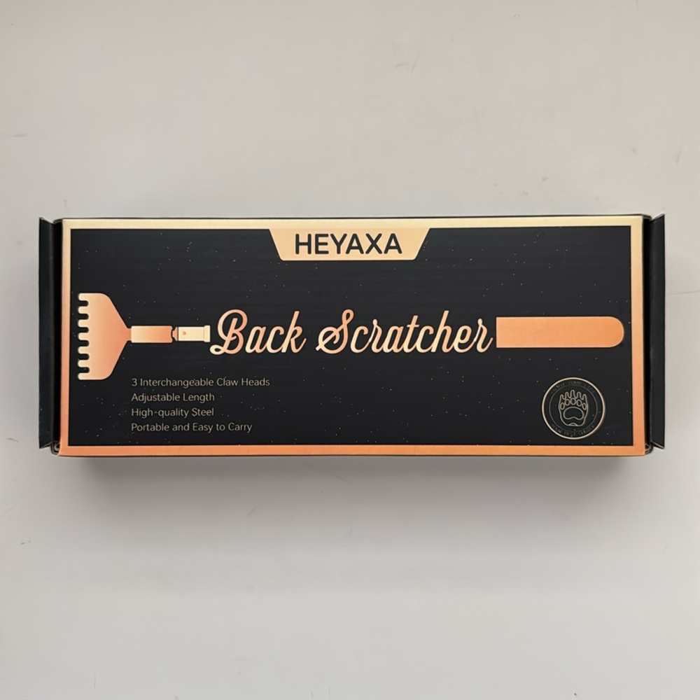 Telescoping Back Scratcher with 3Pcs Detachable Head